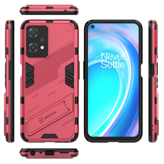 For OnePlus Nord CE 2 Lite 5G/Realme 9 Pro Punk Armor 2 in 1 Shockproof Phone Case with Invisible Holder(Light Red) by buy2fix