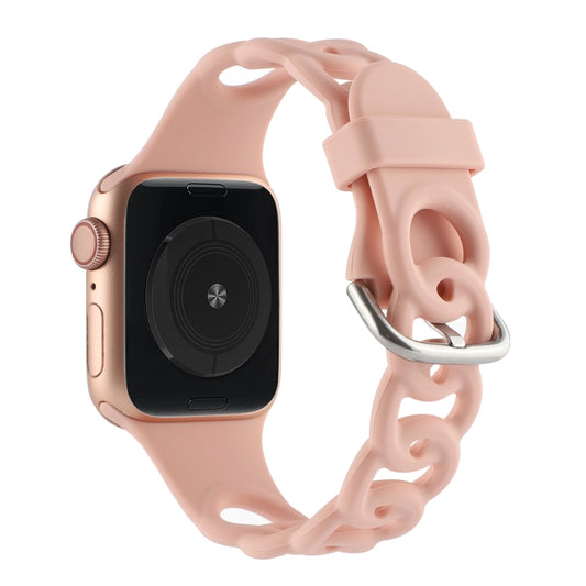 Hollow Silicone Watch Band For Apple Watch Ultra 49mm&Watch Ultra 2 49mm / Series 9&8&7 45mm / SE 3&SE 2&6&SE&5&4 44mm / 3&2&1 42mm(Pink) by buy2fix