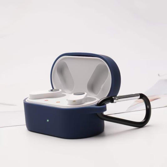 For OnePlus Buds N Wireless Earphone Silicone Protective Case with Hook(Dark Blue) by buy2fix