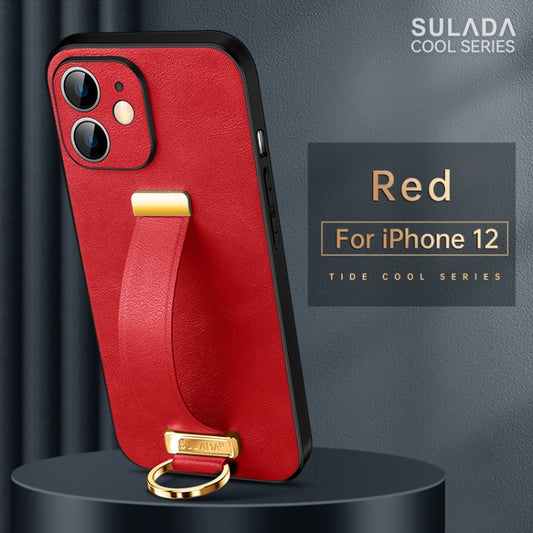 For iPhone 12 SULADA Cool Series PC + Leather Texture Skin Feel Shockproof Phone Case (Red) by SULADA