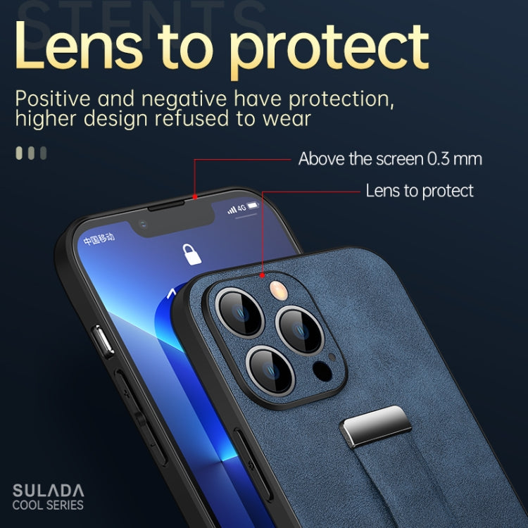 For iPhone 13 SULADA Cool Series PC + Leather Texture Skin Feel Shockproof Phone Case (Black) by SULADA