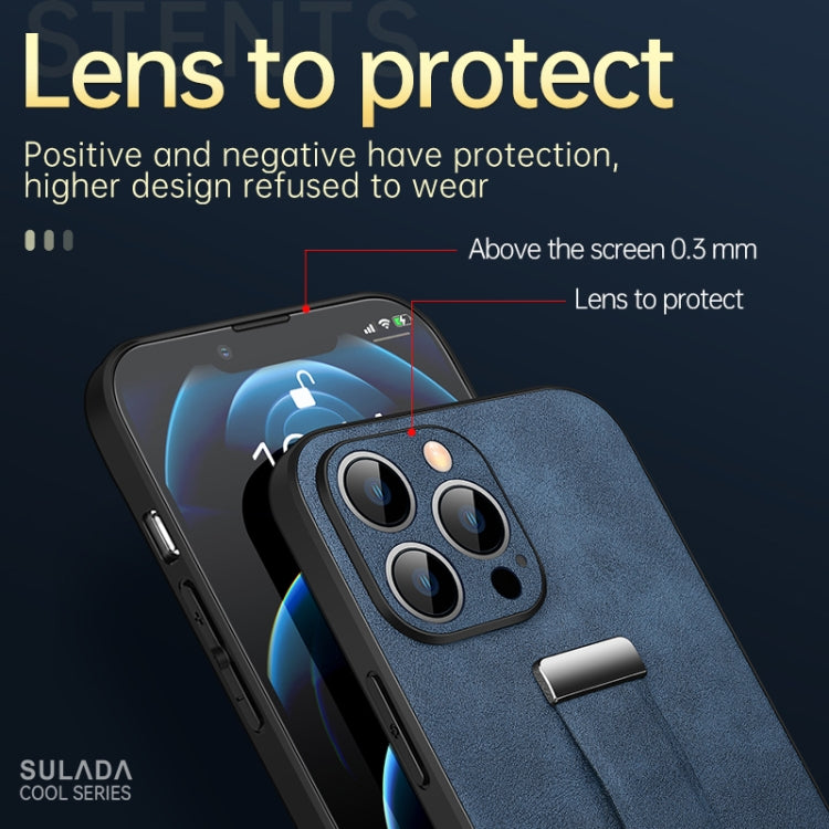 For iPhone 12 Pro Max SULADA Cool Series PC + Leather Texture Skin Feel Shockproof Phone Case (Blue) by SULADA