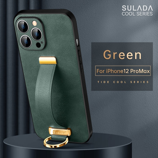 For iPhone 12 Pro Max SULADA Cool Series PC + Leather Texture Skin Feel Shockproof Phone Case (Green) by SULADA