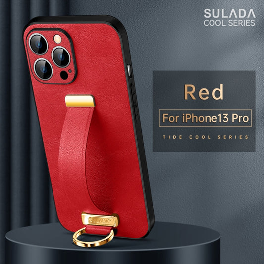 For iPhone 13 Pro SULADA Cool Series PC + Leather Texture Skin Feel Shockproof Phone Case (Red) by SULADA