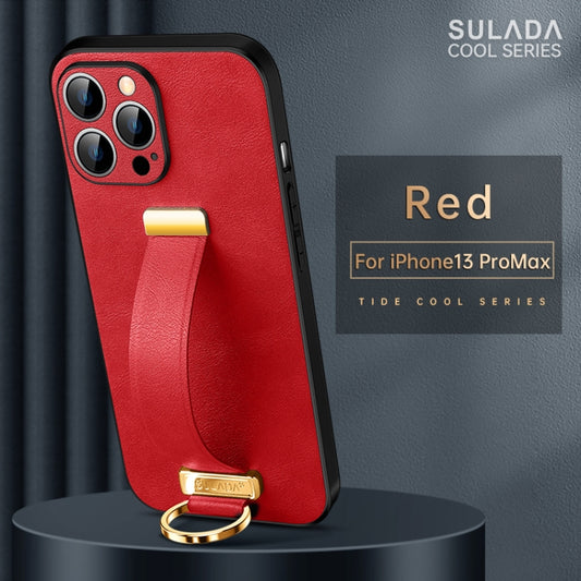 For iPhone 13 Pro Max SULADA Cool Series PC + Leather Texture Skin Feel Shockproof Phone Case(Red) by SULADA