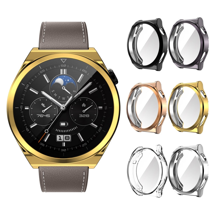 For Huawei Watch GT3 Pro 46mm Electroplating Full Coverage TPU Watch Case(Black) by buy2fix