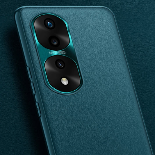 For Honor 70 Plain Skin Leather Phone Case(Green) by buy2fix