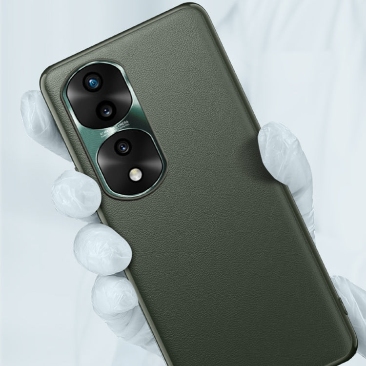 For Honor 70 Plain Skin Leather Phone Case(Green) by buy2fix