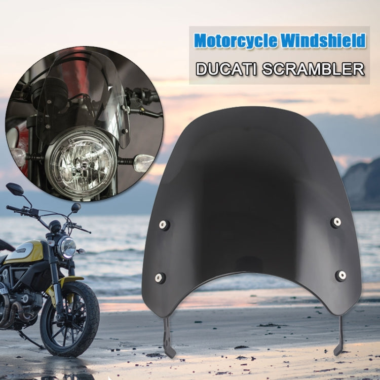 XRL-DF-7654 Motorcycle Headlight Retro Windshield for DUCATI(Transparent Smoked) by buy2fix