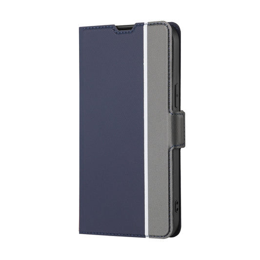For iPhone XR Twill Texture Side Button Leather Phone Case(Blue) by buy2fix