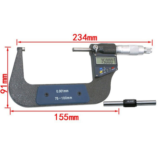 75-100mm Electronic Digital Micrometer (resolution 0.001mm) by buy2fix