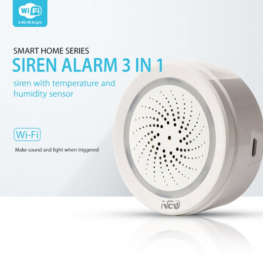 NEO NAS-AB02WT WiFi USB Siren Alarm with Temperature & Humidity Sensor by NEO