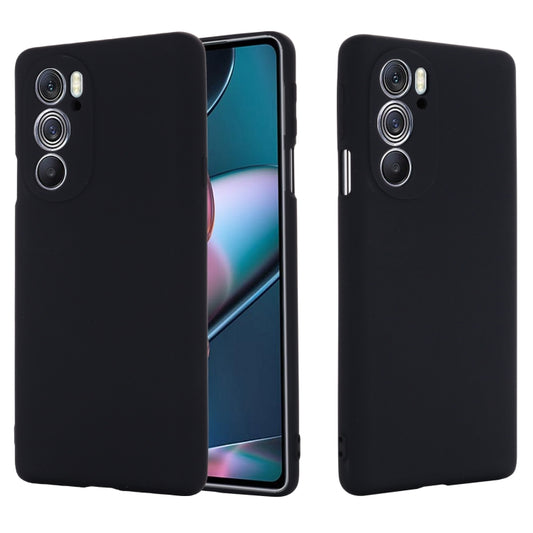 For Motorola Edge 30 Pro / Edge+ 2022 Pure Color Liquid Silicone Shockproof Phone Case(Black) by buy2fix