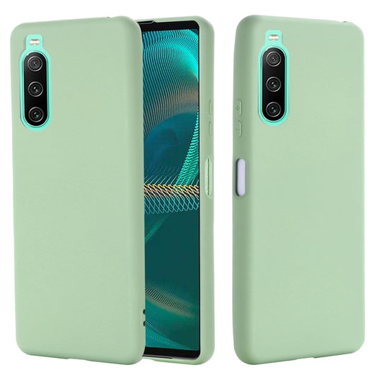 For Sony Xperia 10 IV Pure Color Liquid Silicone Shockproof Phone Case(Green) by buy2fix
