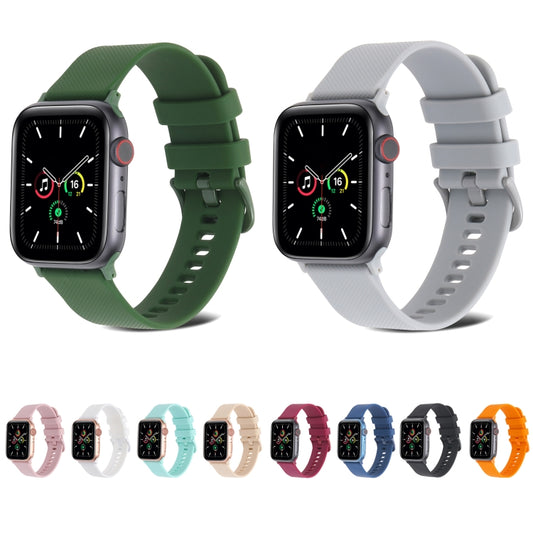 Plain Weave Silicone Watch Band For Apple Watch Ultra 49mm&Watch Ultra 2 49mm / Series 9&8&7 45mm / SE 3&SE 2&6&SE&5&4 44mm / 3&2&1 42mm(Black) by buy2fix