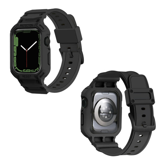Integrated TPU Watch Band For Apple Watch Series 8&7 45mm / SE 2&6&SE&5&4 44mm / 3&2&1 42mm(Black) by buy2fix