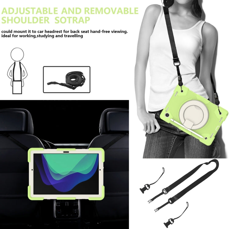 For Samsung Galaxy Tab A8 10.5 2021 Silicone + PC Full Body Protection Tablet Case With Holder & Strap(Green) by buy2fix