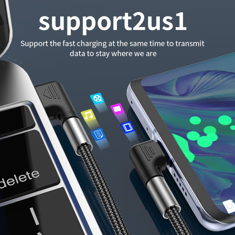 3A USB to USB-C/Type-C Double Elbow Charging Cable(2m) by buy2fix
