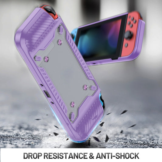 Game Handle Gamepad TPU+PC Protective Case for Switch OLED(Lilac) by buy2fix
