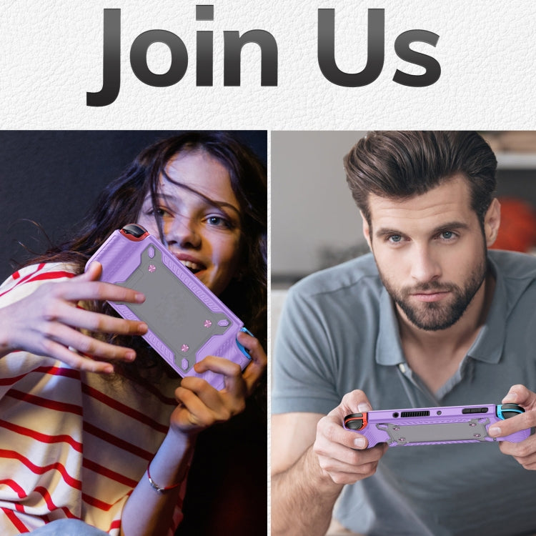 Game Handle Gamepad TPU+PC Protective Case for Switch OLED(Lilac) by buy2fix