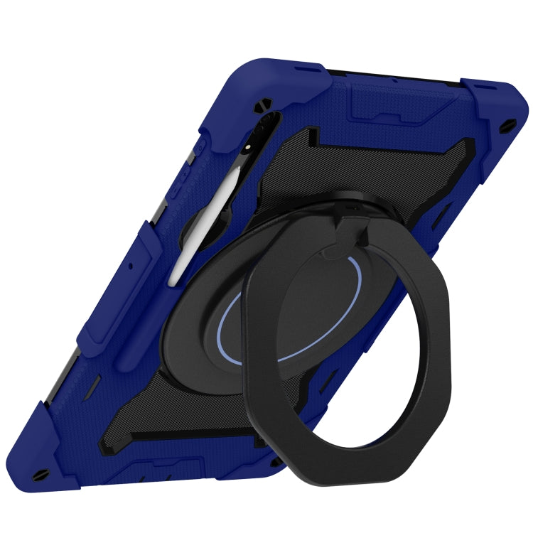 For Samsung Galaxy Tab S8 Ultra Armor Contrast Color Silicone + PC Tablet Case(Navy Blue) by buy2fix