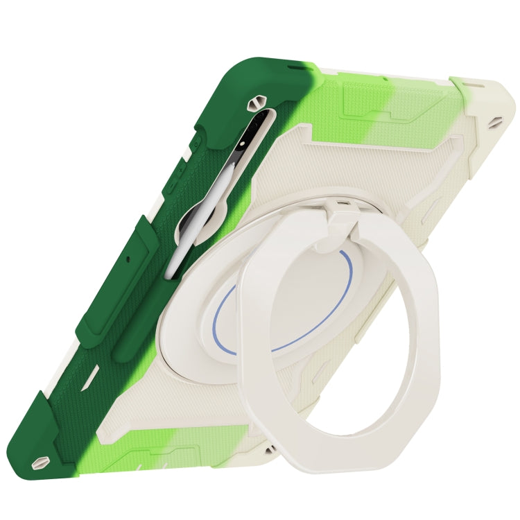 For Samsung Galaxy Tab S8 Ultra Armor Contrast Color Silicone + PC Tablet Case(Colorful Green) by buy2fix