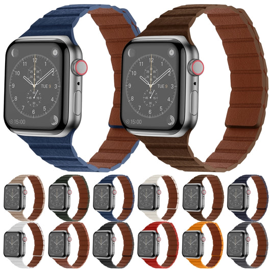 Strong Magnetic Leather Watch Band For Apple Watch Ultra 49mm&Watch Ultra 2 49mm / Series 9&8&7 45mm / SE 3&SE 2&6&SE&5&4 44mm / 3&2&1 42mm(Brown) by buy2fix
