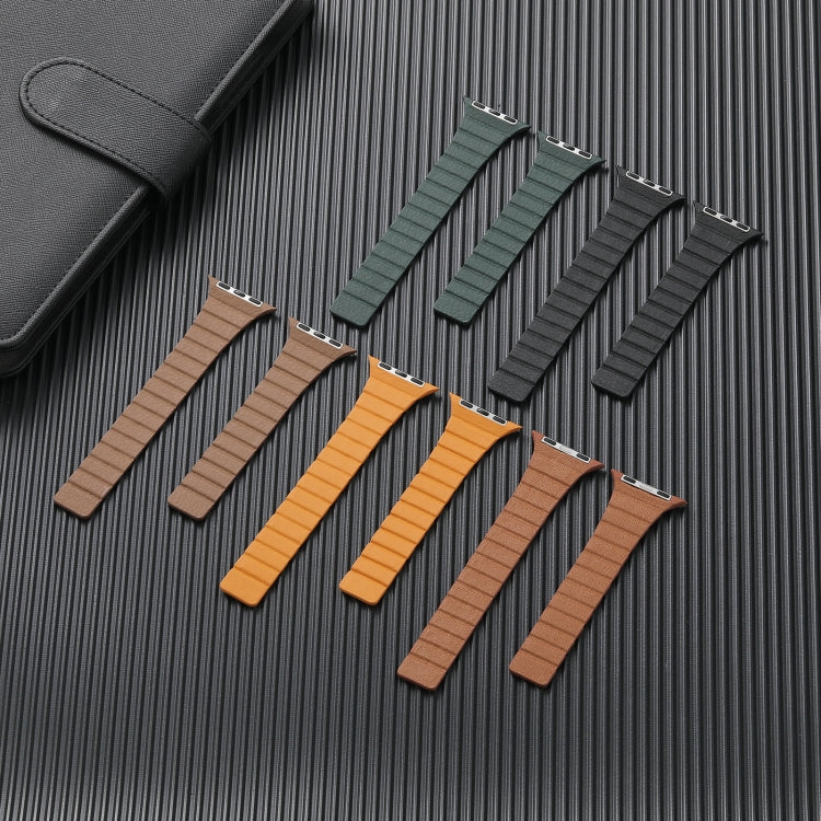 Strong Magnetic Leather Watch Band For Apple Watch Ultra 49mm&Watch Ultra 2 49mm / Series 9&8&7 45mm / SE 3&SE 2&6&SE&5&4 44mm / 3&2&1 42mm(Grey) by buy2fix