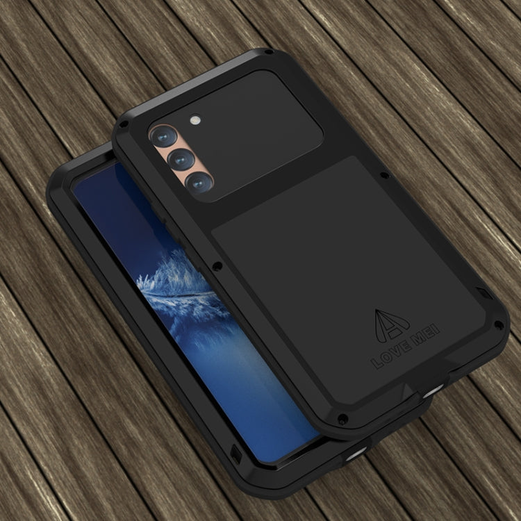 For Samsung Galaxy S22+ LOVE MEI Metal Shockproof Waterproof Dustproof Protective Phone Case with Glass(Black) by LOVE MEI