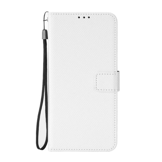 For Blackview A50 Diamond Texture Leather Phone Case(White) by buy2fix