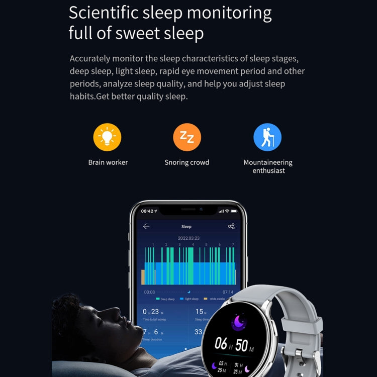 Y33 1.32 inch TFT Color Screen Smart Watch, Support Bluetooth Calling/Blood Pressure Monitoring(Silver) by buy2fix