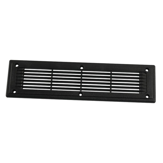 A6792 300x80mm Black Straight Louvered Ventilation Plastic Venting Panel Cover by buy2fix