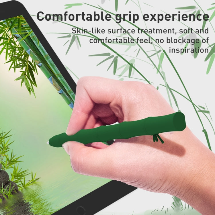 LOVE MEI Bamboo Liquid Silicone Gel Stylus Pen Protective Case For Apple Pencil 2(Dark Green) by LOVE MEI