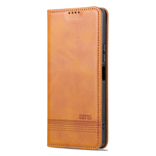 For vivo Y36 Global AZNS Magnetic Calf Texture Leather Phone Case(Light Brown) by AZNS