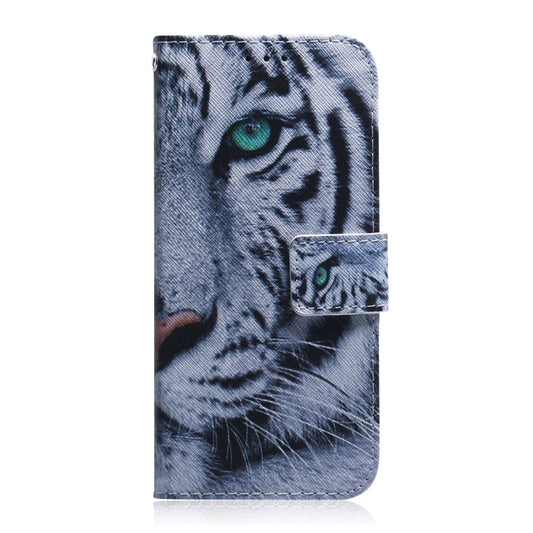 For Honor X7 Coloured Drawing Leather Phone Case(Tiger) by buy2fix