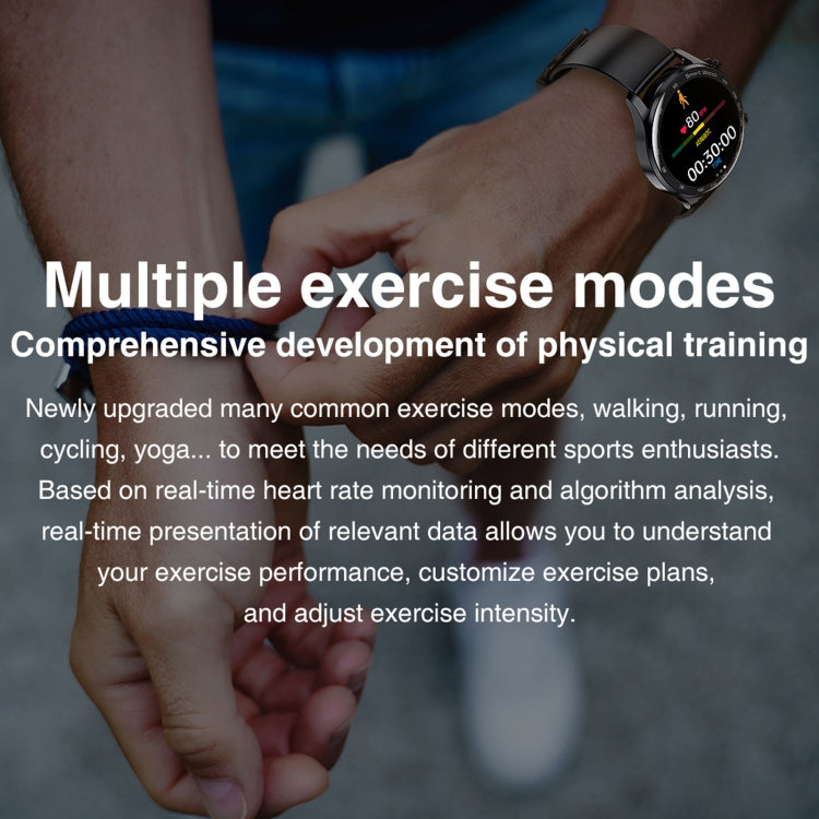 AK32 1.36 inch IPS Touch Screen Smart Watch, Support Bluetooth Calling/Blood Oxygen Monitoring,Style: Steel Watch Band(Black) by buy2fix