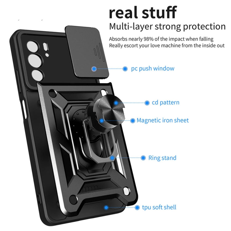 For Motorola Edge 30 Pro Sliding Camera Cover Design TPU+PC Phone Case(Black) by buy2fix