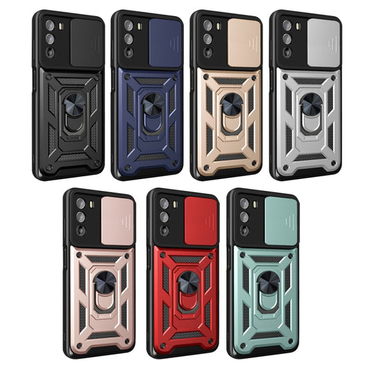 For Motorola Moto G52 Sliding Camera Cover Design TPU+PC Phone Case(Blue) by buy2fix