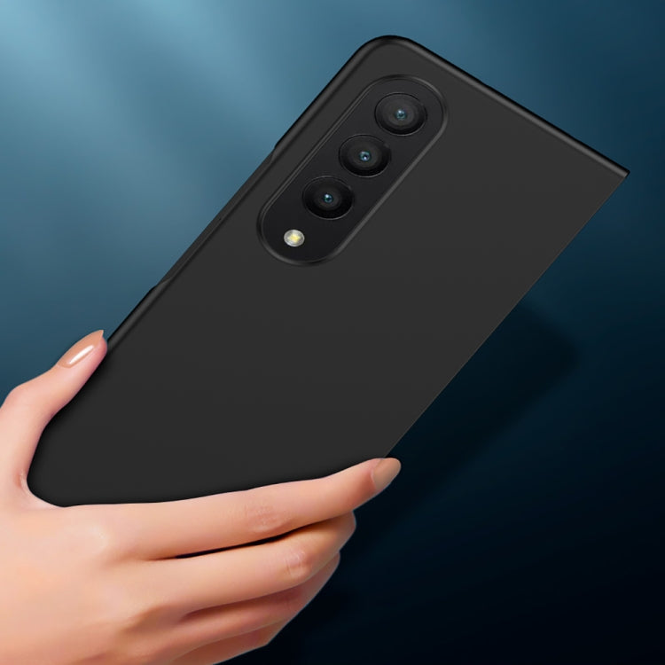 For Samsung Galaxy Z Fold4 Big Hole Fuel Injection PC Skin Feel Phone Case(Black) by buy2fix