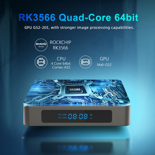 X96 X6 8K Smart TV BOX Android 11.0 Media Player, RK3566 Quad Core ARM Cortex A55, RAM: 8GB, ROM: 128GB, Plug Type:EU Plug by buy2fix