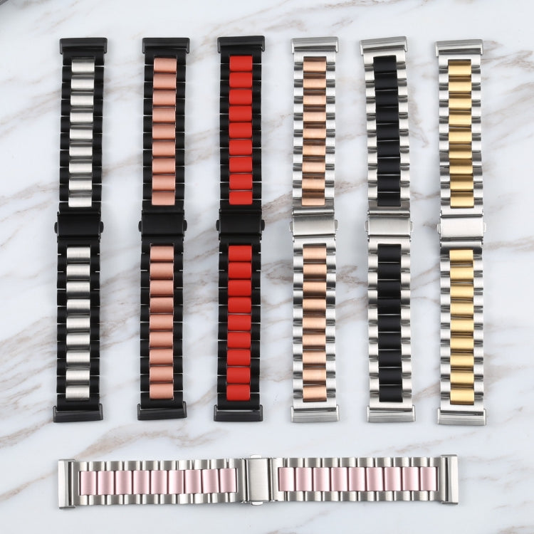 For Fitbit Versa 4/Sense 2/Versa 3/Sense 3 Beads Stainless Steel Watch Band(Silver) by buy2fix