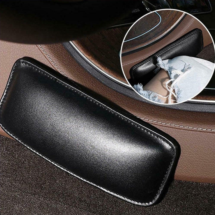 2 PCS Car Non-slip Soft Floor Protector Carpet Floor Mat Knee Bolster, Style:PU Leather(Black) by buy2fix