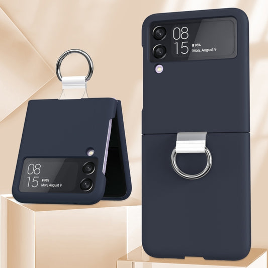 For Samsung Galaxy Z Flip4 5G PC PVC Ring Phone Case(Black) by buy2fix