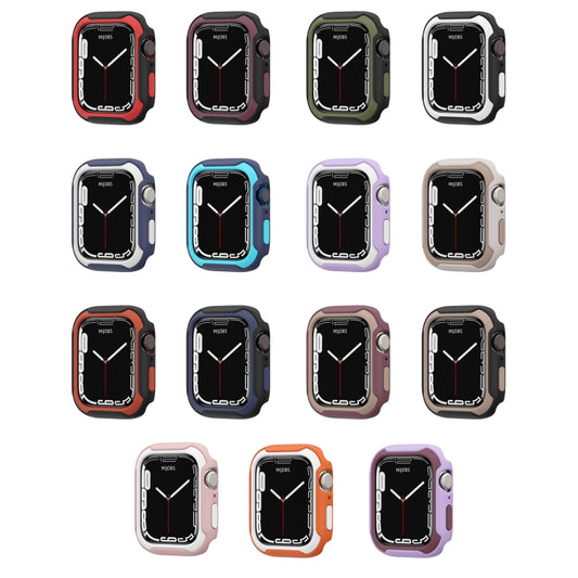 Detachable Two-color Watch Case For Apple Watch Series 9 / 8 / 7 45mm / 6&SE&5&4 44mm(Black Midnight Blue) by buy2fix