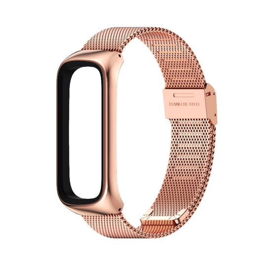 For Samsung Galaxy Fit 2 MIJOBS Milan Buckle Stainless Steel Watch Band(Rose Gold) by MIJOBS