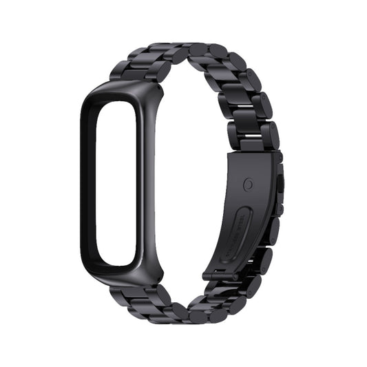 For Samsung Galaxy Fit 2 MIJOBS Three-bead Metal Stainless Steel Watch Band(Black) by MIJOBS