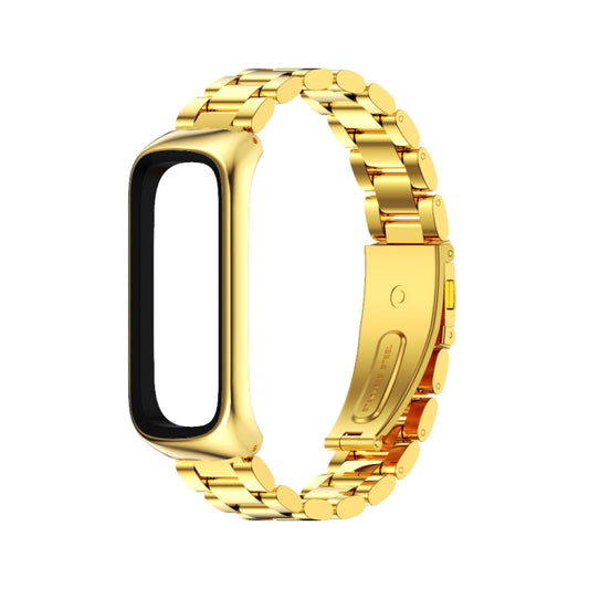 For Samsung Galaxy Fit 2 MIJOBS Three-bead Metal Stainless Steel Watch Band(Gold) by MIJOBS