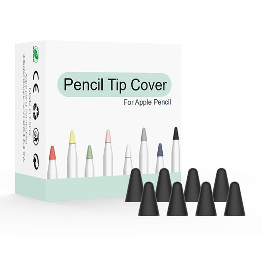8 PCS / Set Universal Wearable Stylus Nib Cover For Apple Pencil 1 / 2(Black) by buy2fix