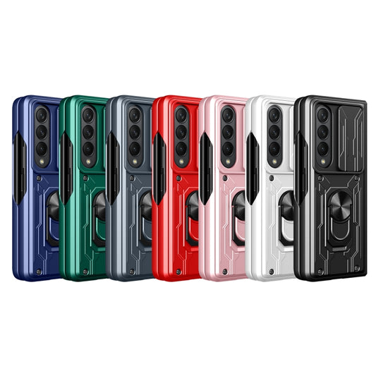 For Samsung Galaxy Z Fold4 Sliding Camshield Card Phone Case(White) by buy2fix