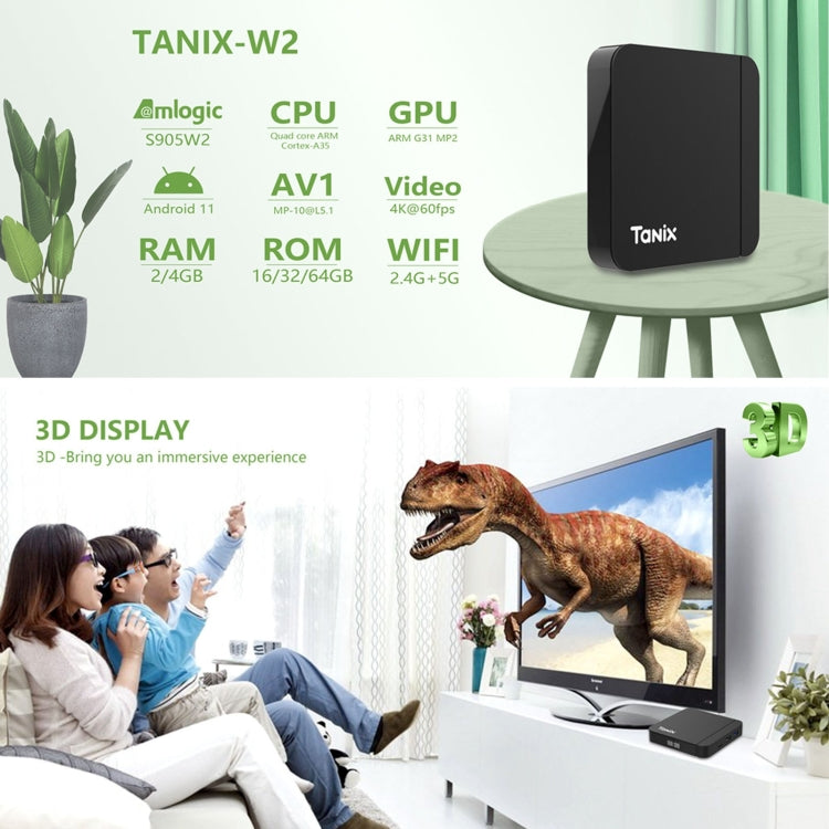 Tanix W2 Amlogic S905 Quad Core Smart TV Set Top Box, RAM:4G+32G With Dual Wifi/BT(US Plug) by buy2fix
